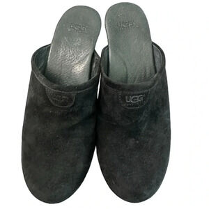 UGG Black Suede Mule Clogs